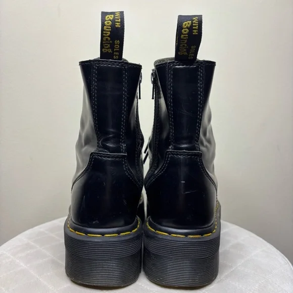 Dr. Martens Jadon Platform Black Smooth Leather Boot Women's Size 6 - Picture 9 of 11
